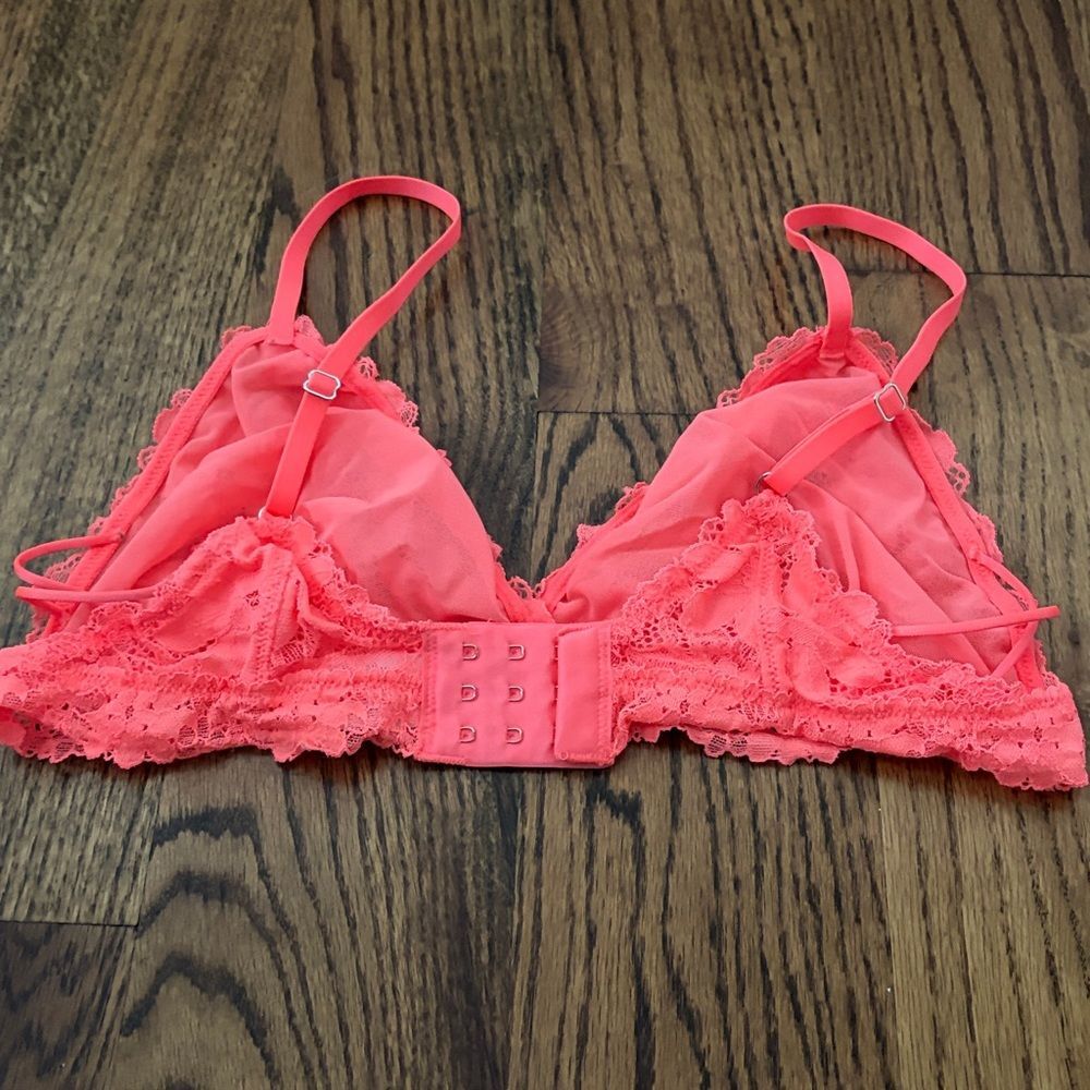 Lace Bralette - Coral Pink - Picture 3 of 5